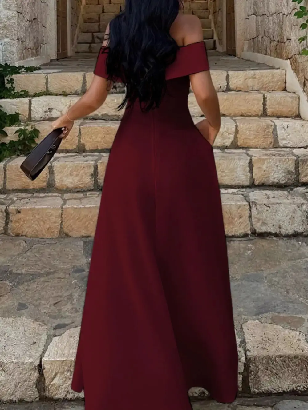 Structured Shape Off Maxi Dress