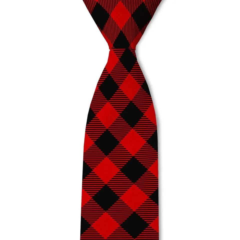 Elevated Buffalo Plaid Pattern Necktie