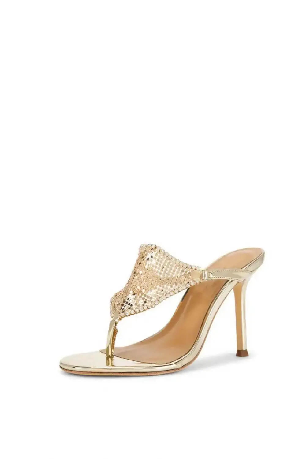 Crystal Embellished Toe Thong Stiletto