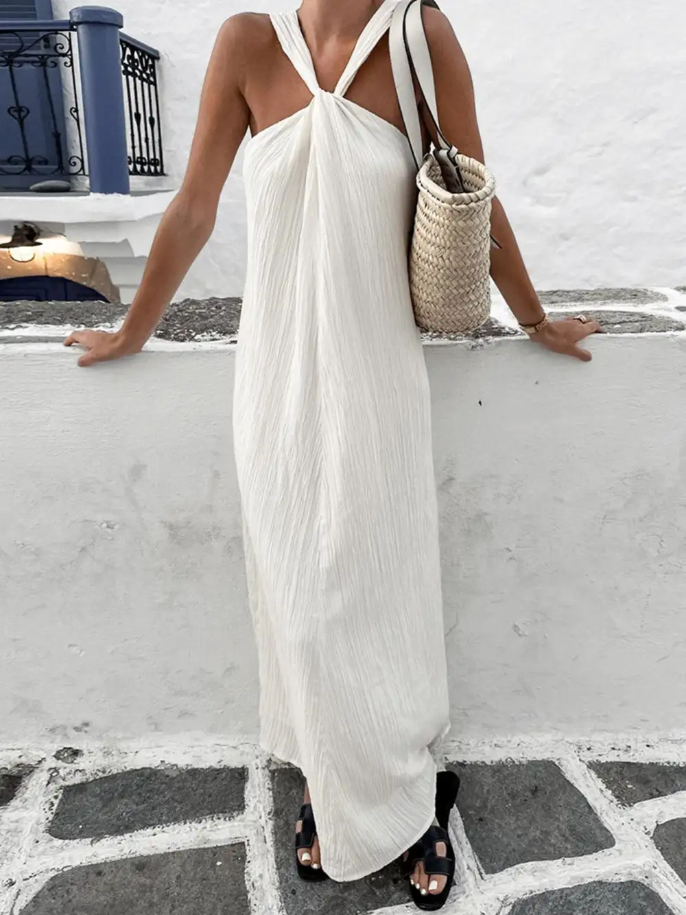 Drape Halter Maxi Dress