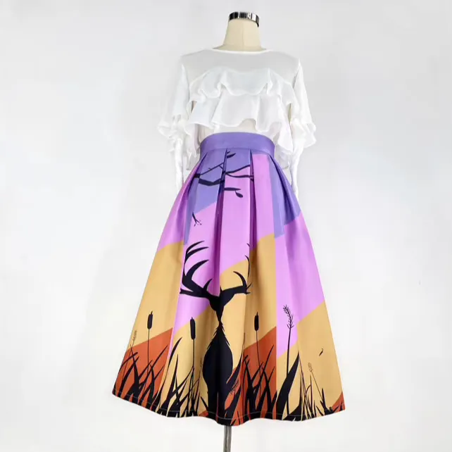 Flexible Promenade Everyday Casual Polyester Skirt