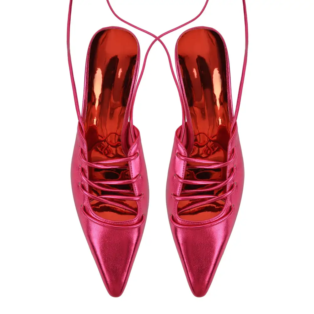 Lace Detail Pointed Toe Stiletto Lace Up Pumps