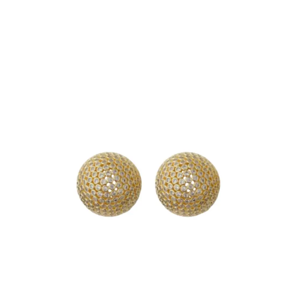 Polished Crystal Accent Stud Earrings