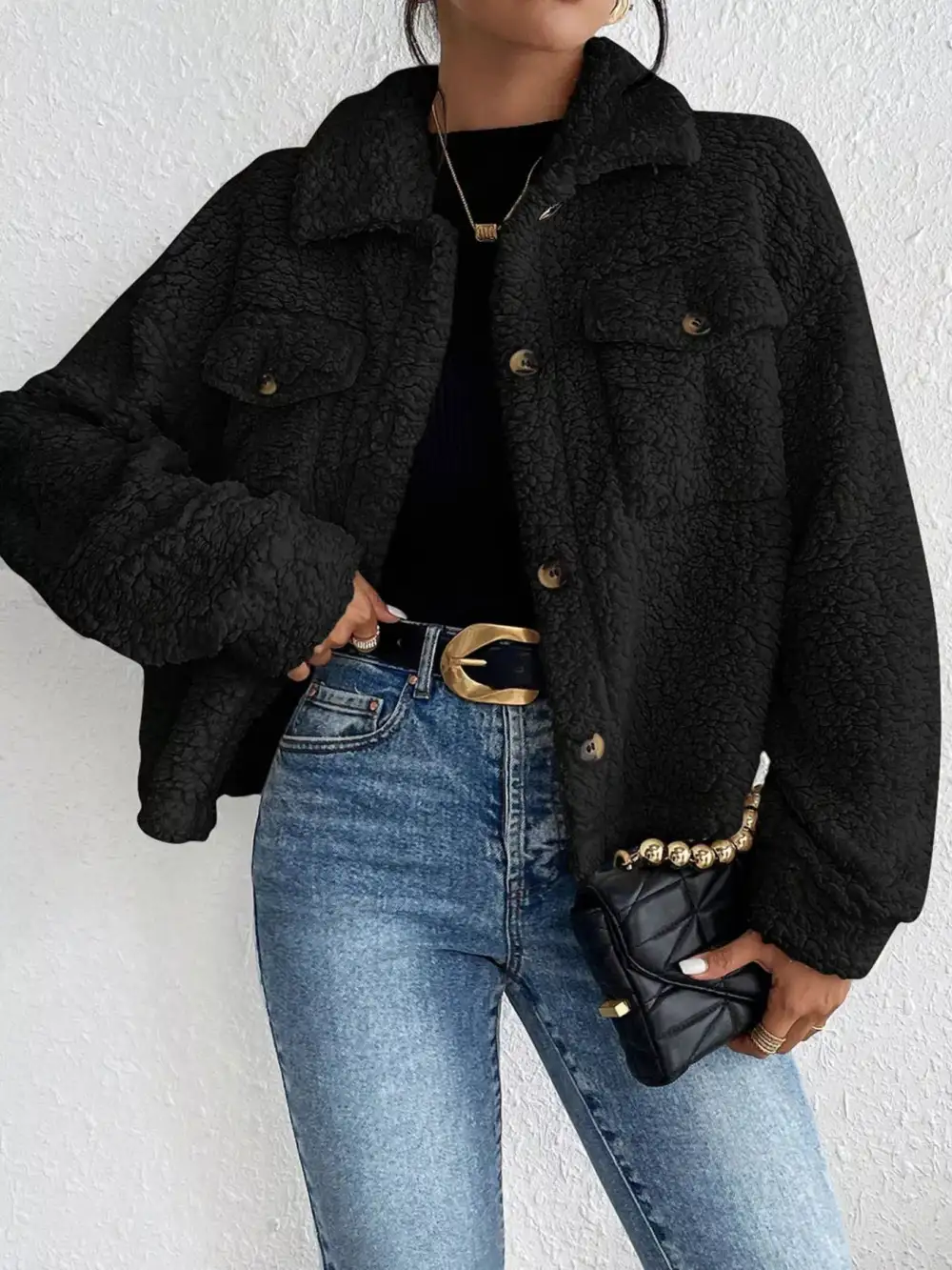 Cozy Sherpa Button-down Jacket