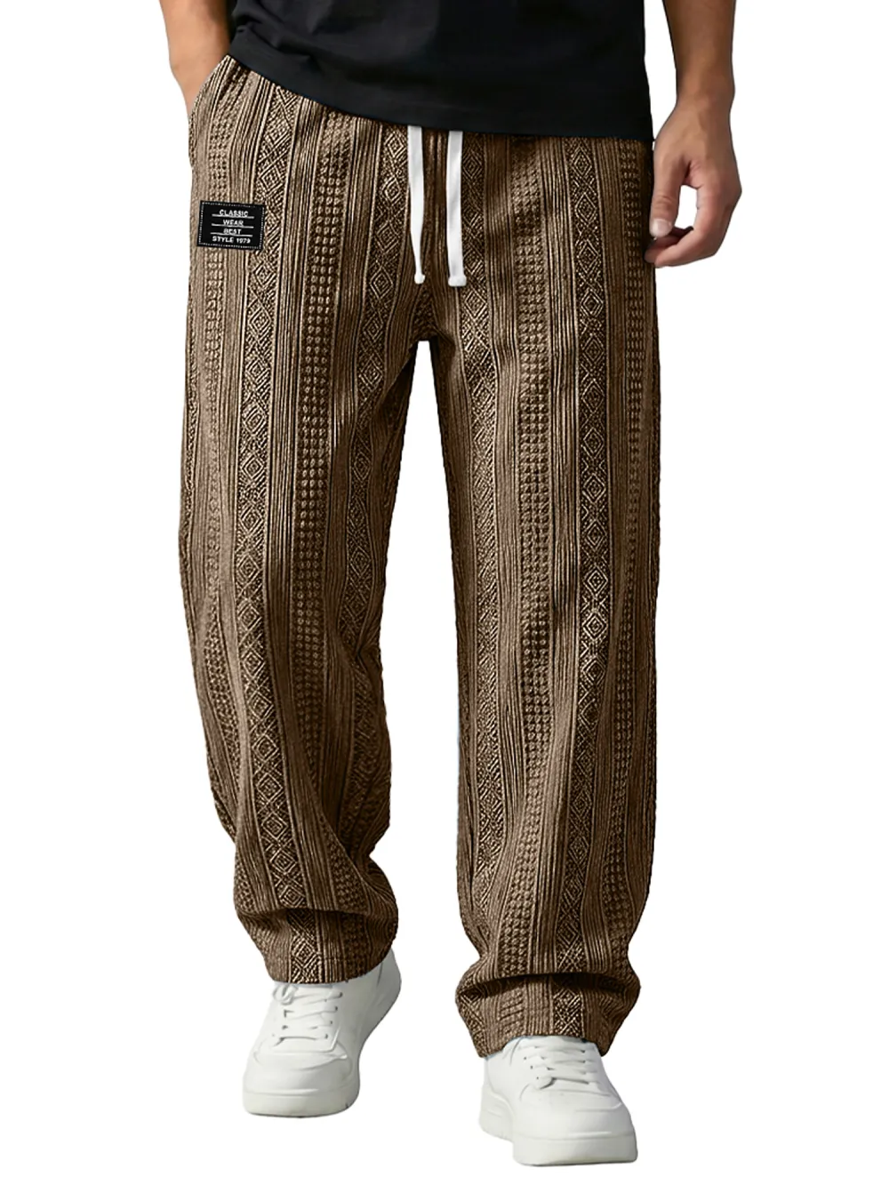 Layered Jacquard Pull On Trousers