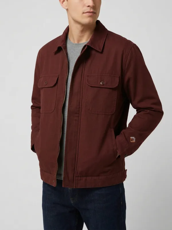 Men's Olive Green Minimalist Geometric Jacket