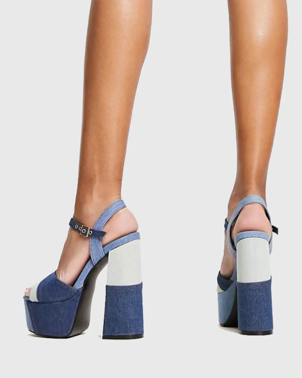 Colorblock Strap Platform Sandals