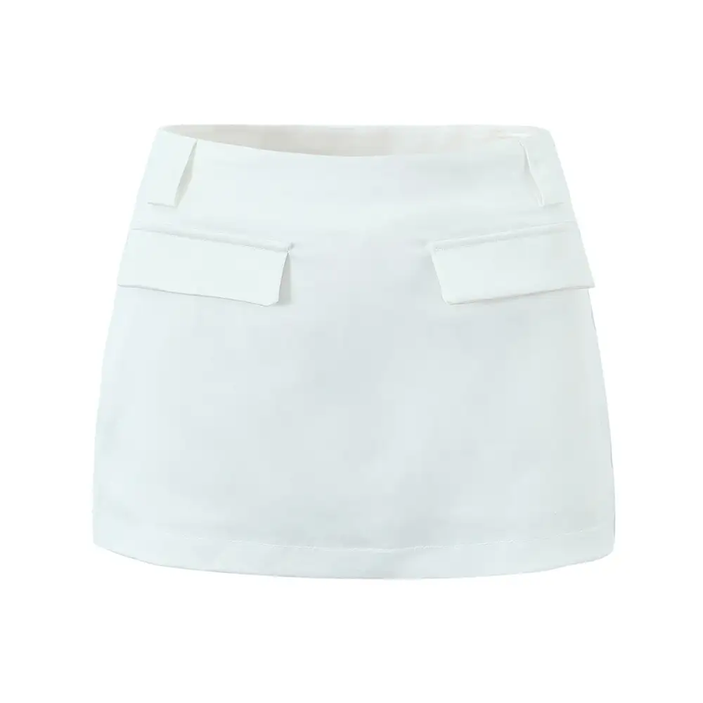Pocketed High Waist Straight Fit Skirt