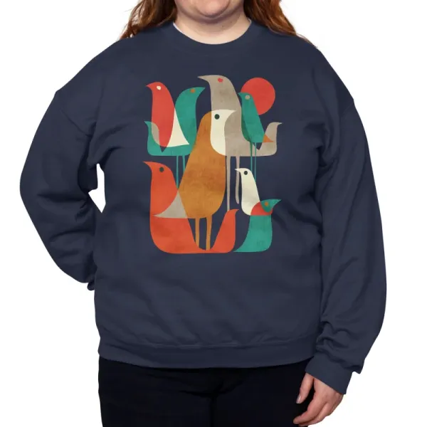 Geometric Bird Art Sweatshirt