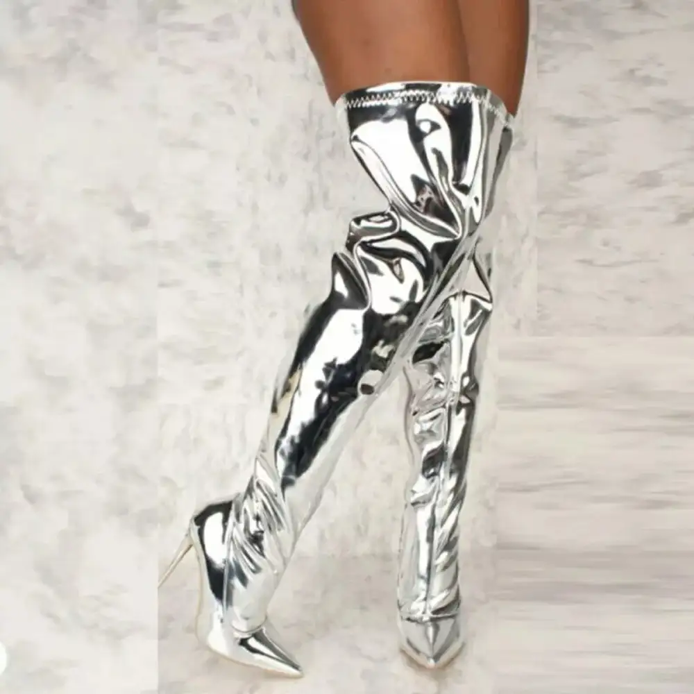 Textured Pointed Toe Stiletto Boots