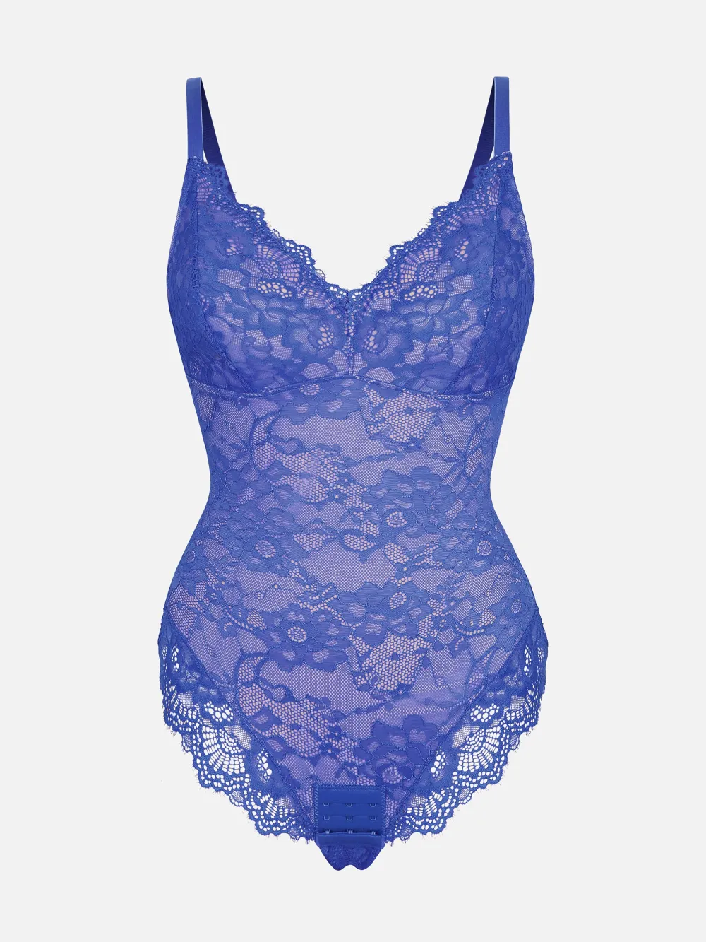 V Neck Lace Trim Shaping Bodysuit