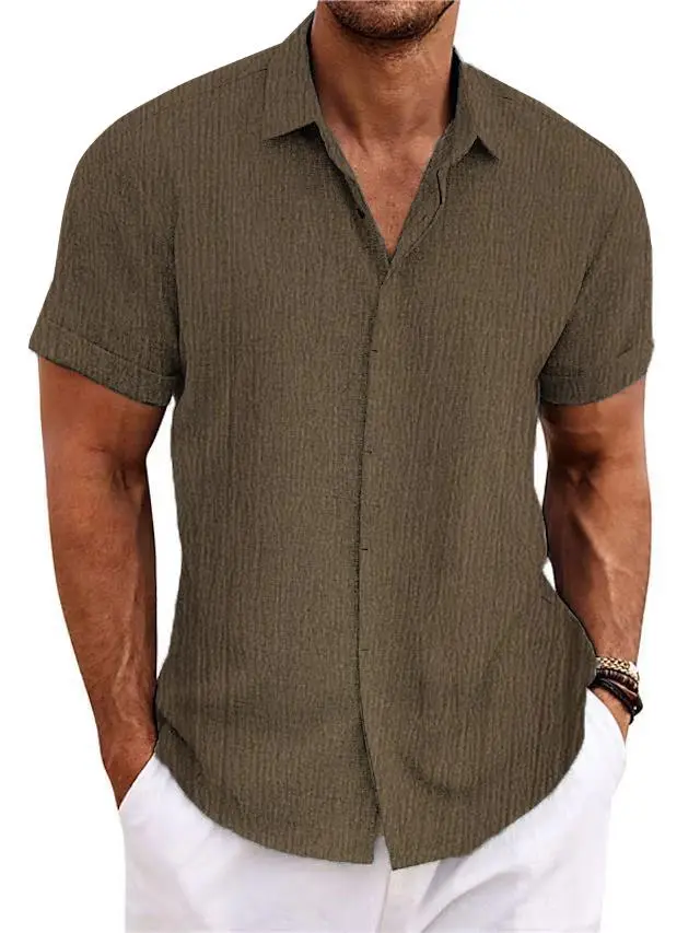 Cotton Linen Short Sleeve Shirt