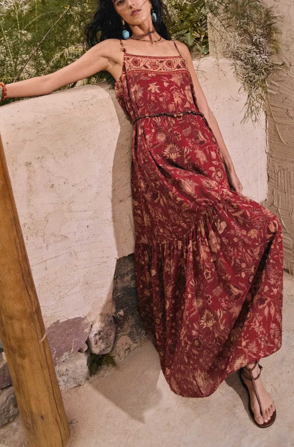 Hand-Painted Floral Maxi Dress