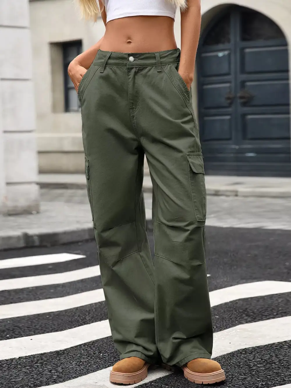Polished Cargo Denim Jeans