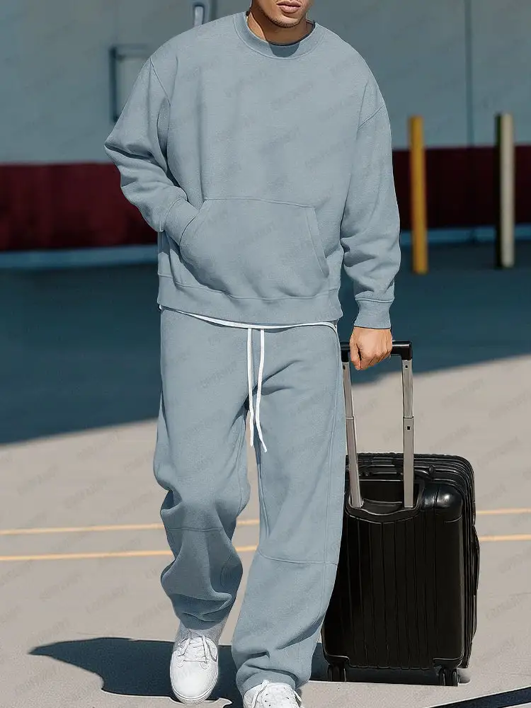 Cotton Blend Sweatshirt & Pants Set