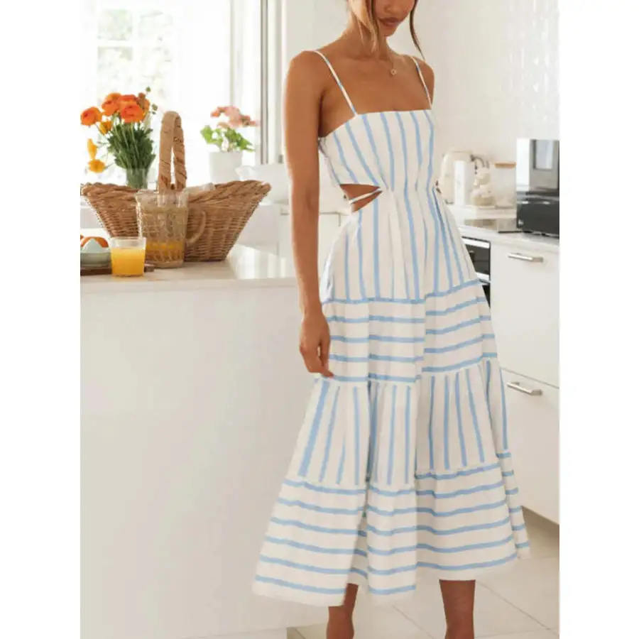 Cutout Tiered Summer Midi Dress