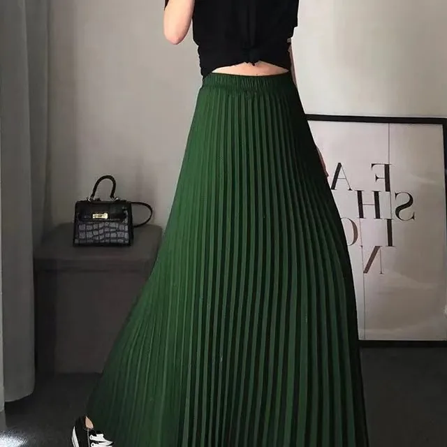 High Waist Pleated Skirt