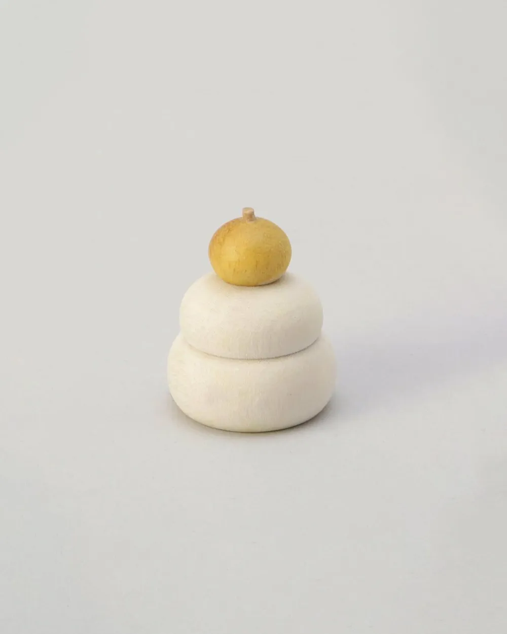 Stacked Rice Cake Wooden Figurine