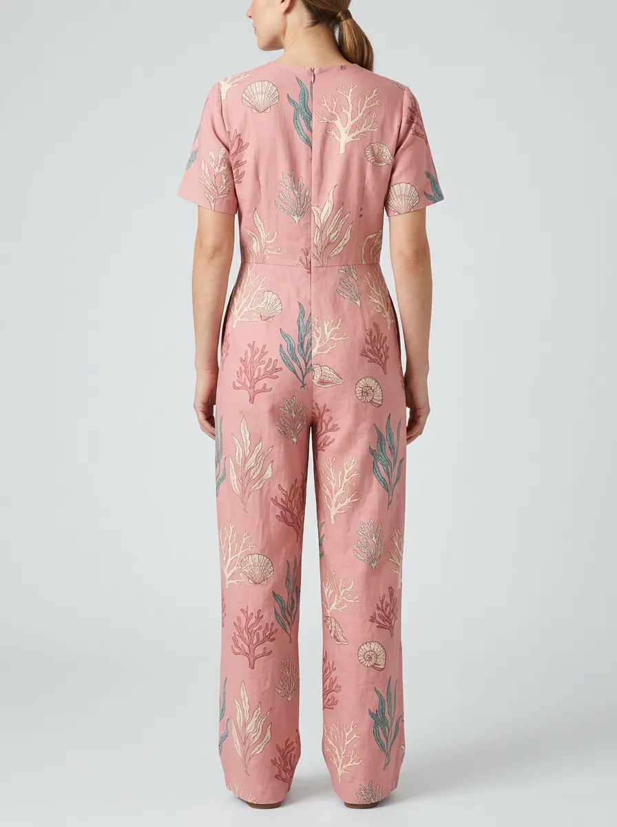 Women's Graphic-Print Fitted Jumpsuit