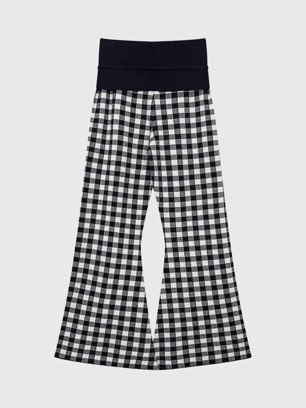 Flared Relaxed Plaid Pants