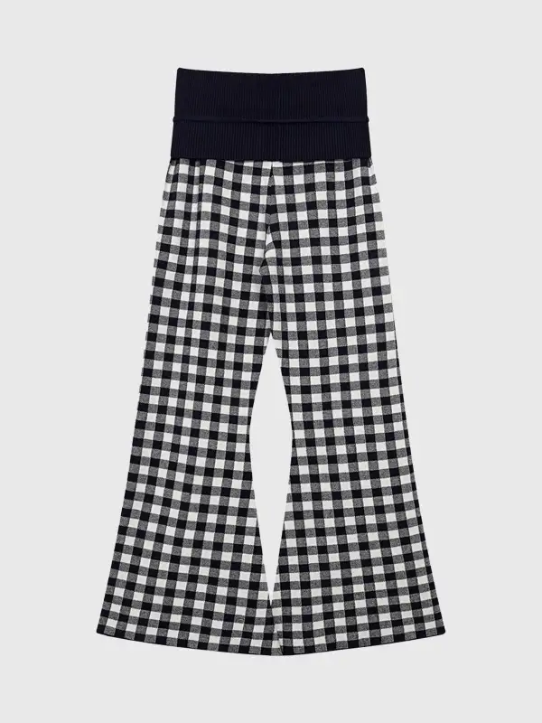 Flared Relaxed Plaid Pants