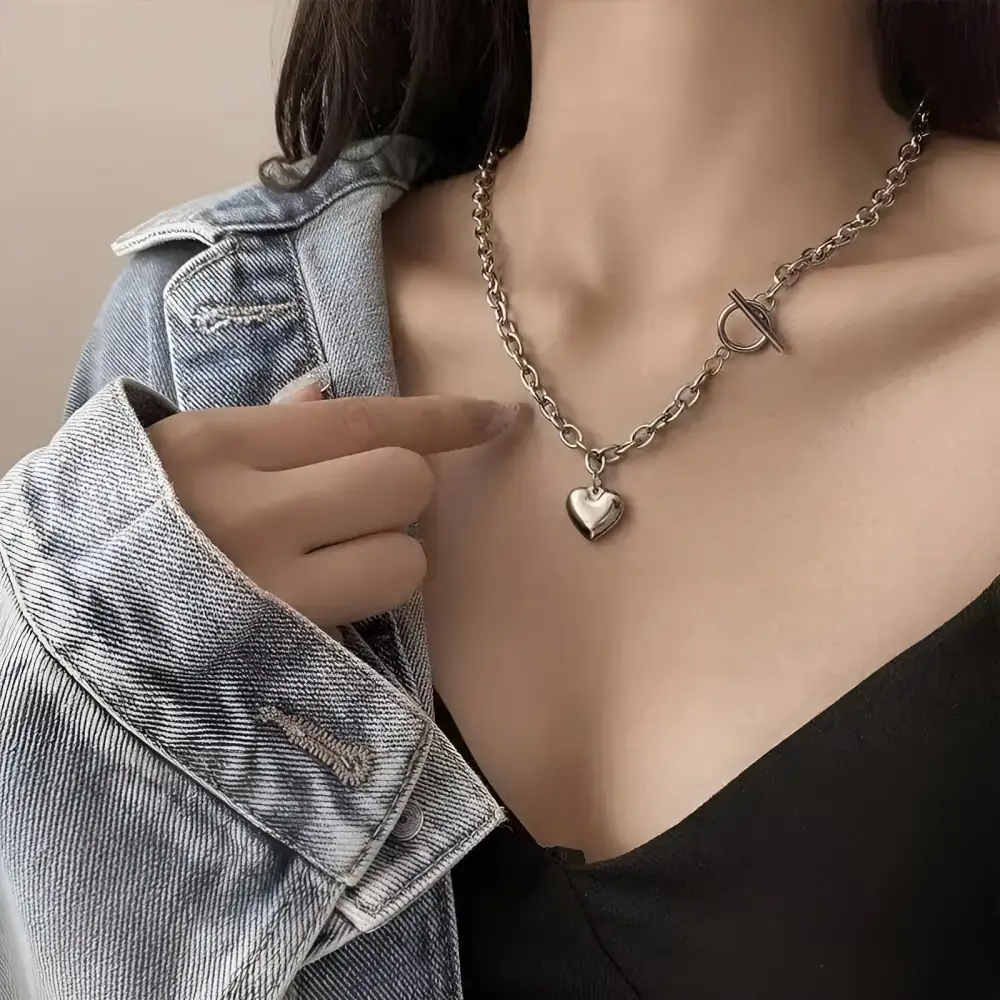 Draped Heart Necklace