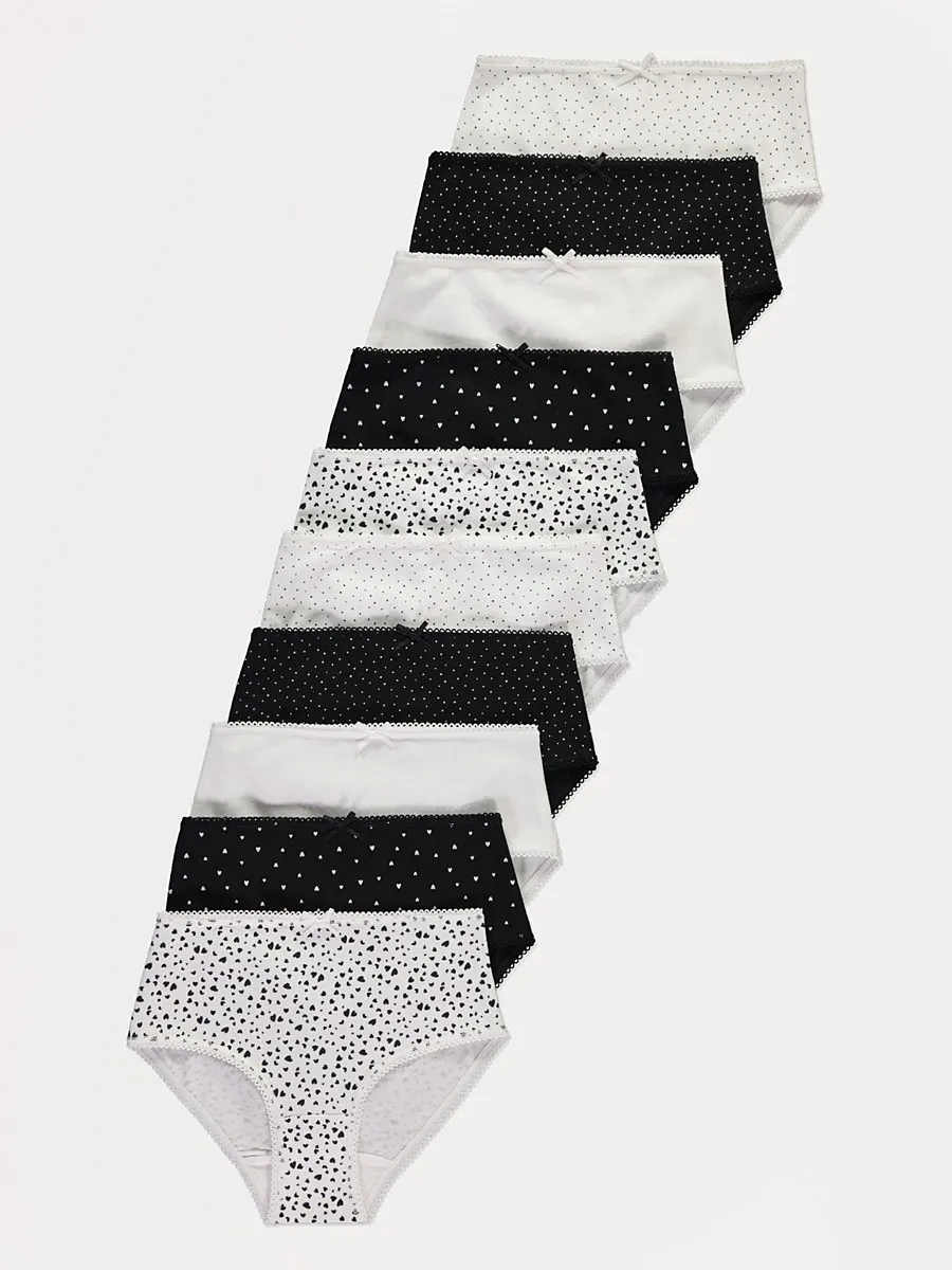 Black and White Briefs 10 Pack