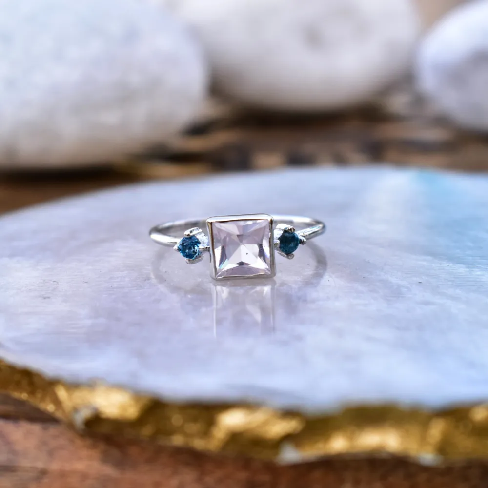 Sky Topaz Quartz Ring