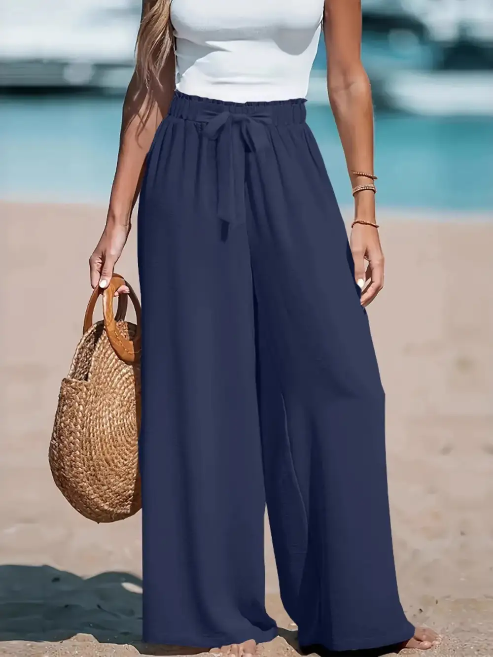 Wide Leg Drawstring Everyday Versatile Pants