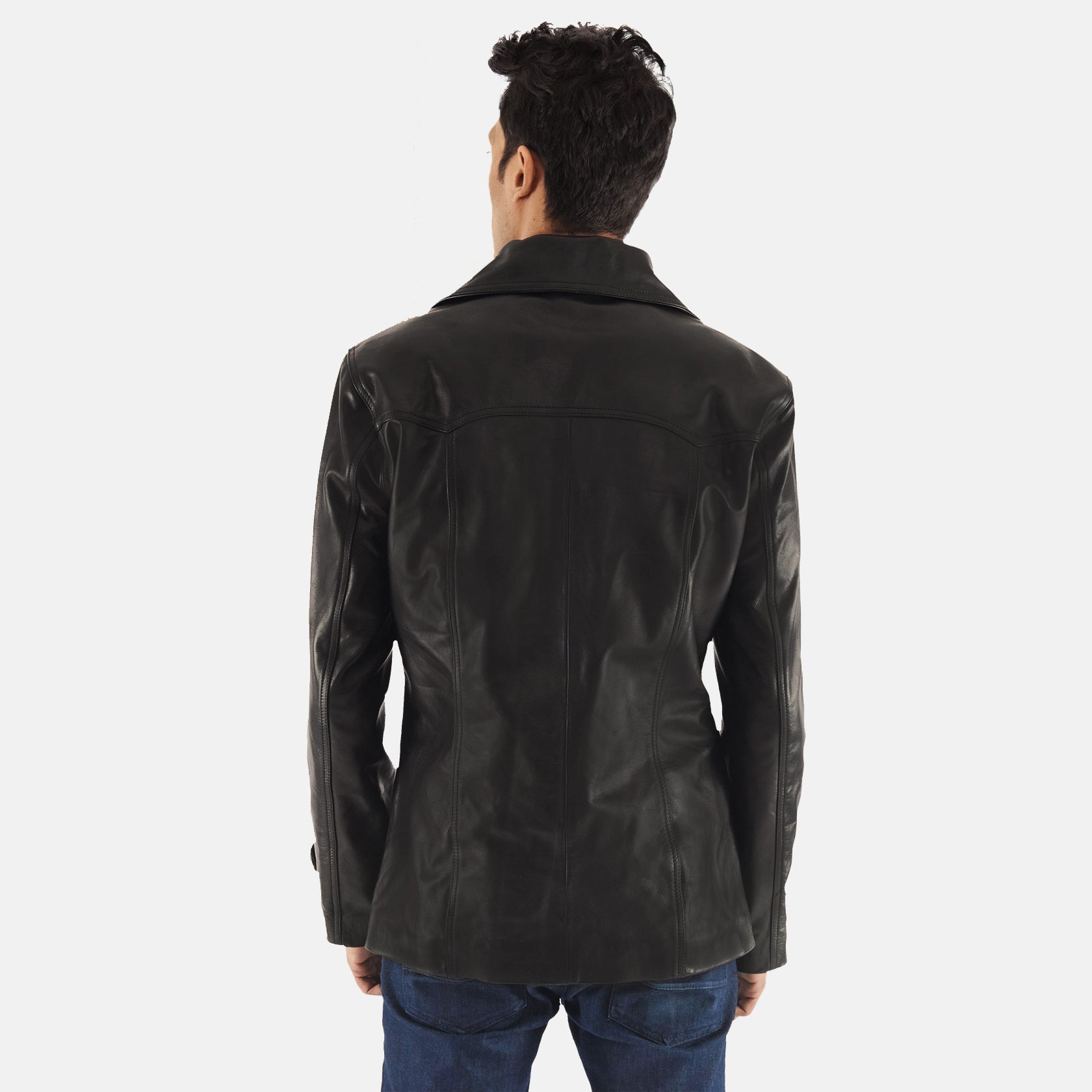 Men's Textured Leather Coat