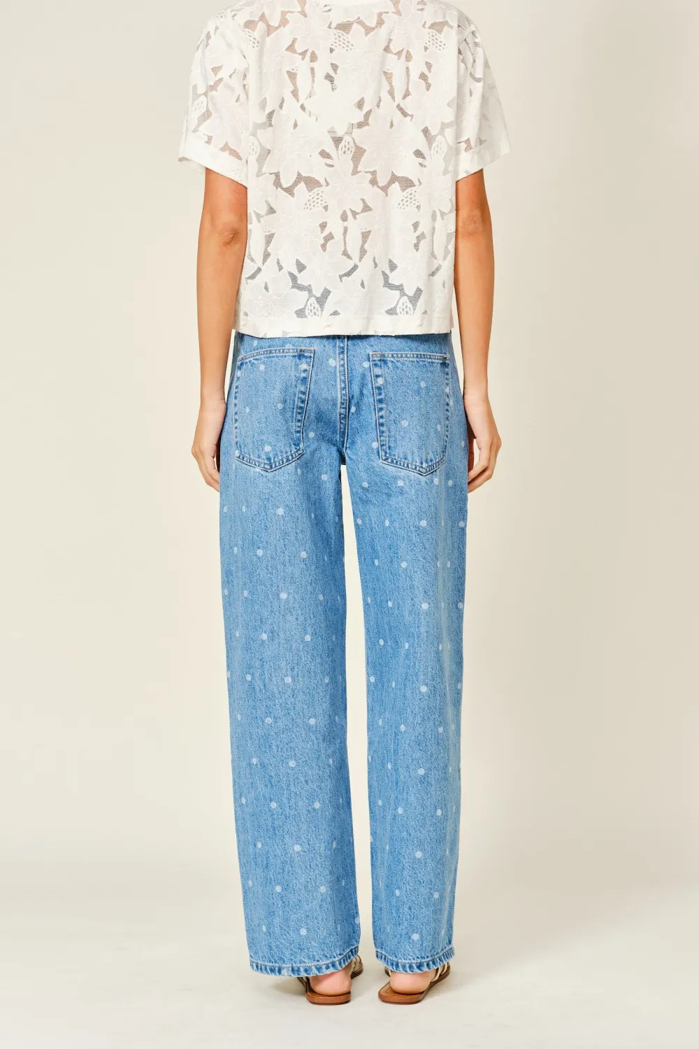 Women's Polka-Dot Straight-Leg Jeans
