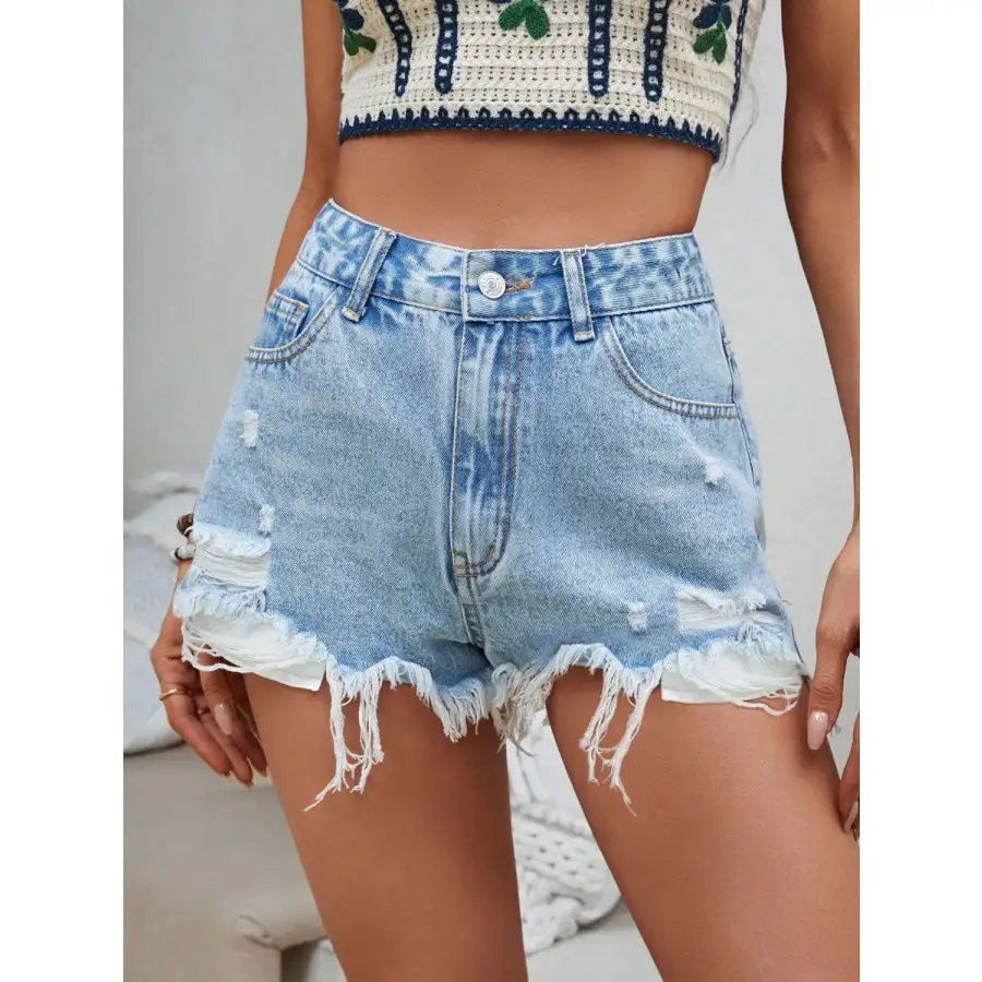 Modern Raw Hem Denim Shorts