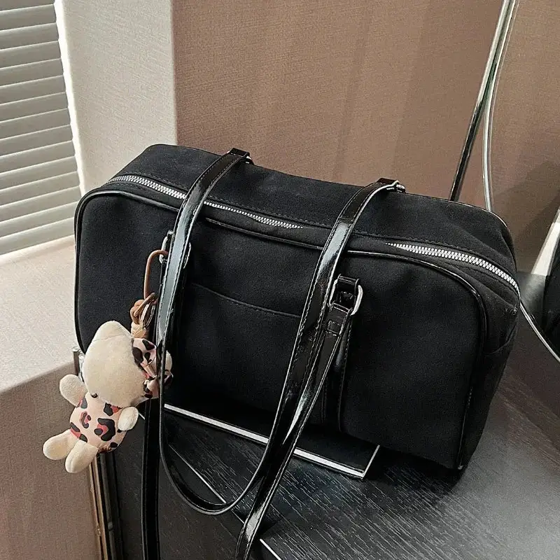 Elegant Faux Suede Saddle Bag Minimalist Shoulder