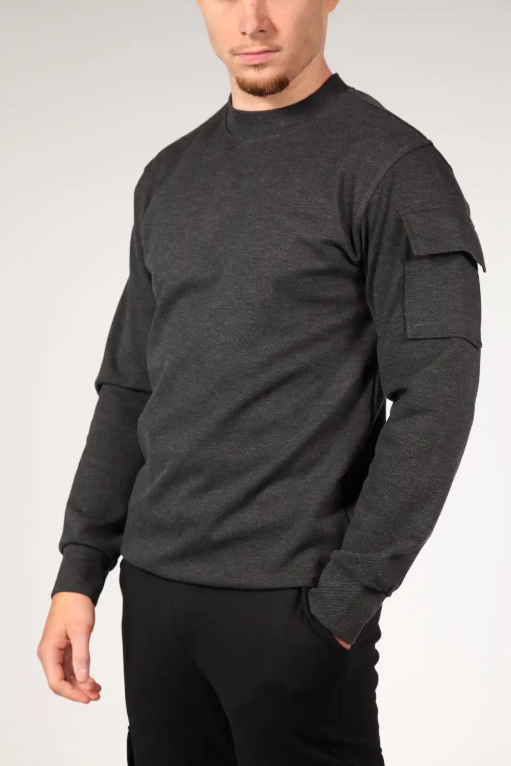 Zip Front Cotton Knit Sweater