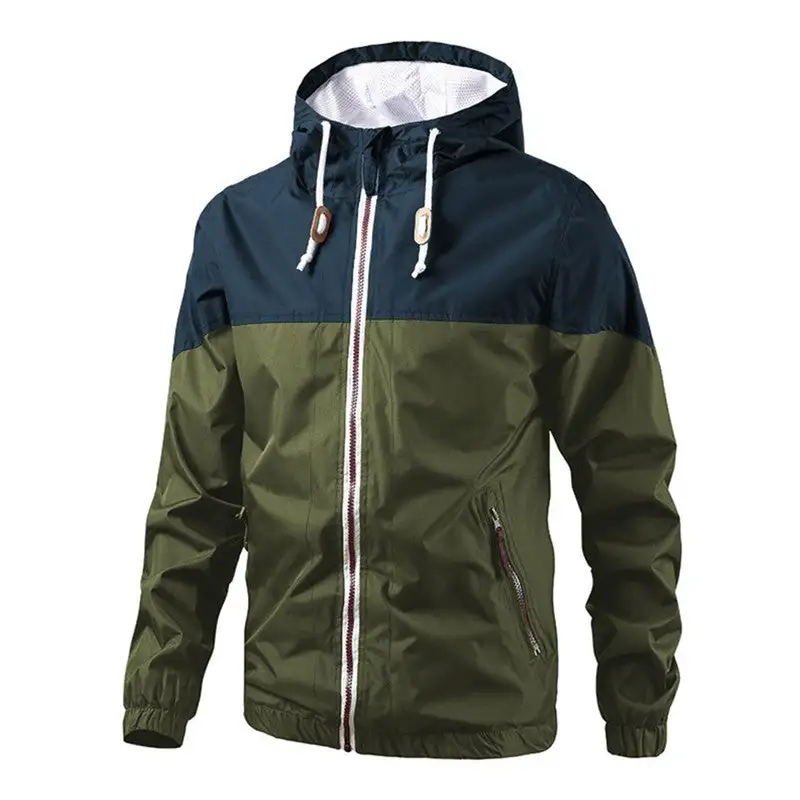 Relaxed Contrast-Panel Casual Outerwear Jacket