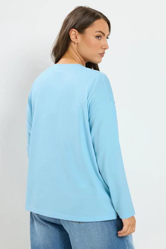 Baby Blue Relaxed Cotton Top detail 2