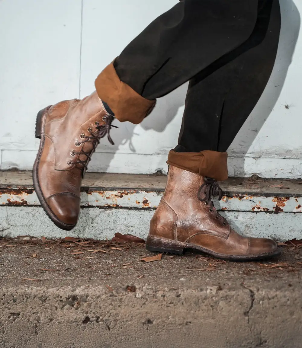 Back-Zip Streamlined Combat Boots