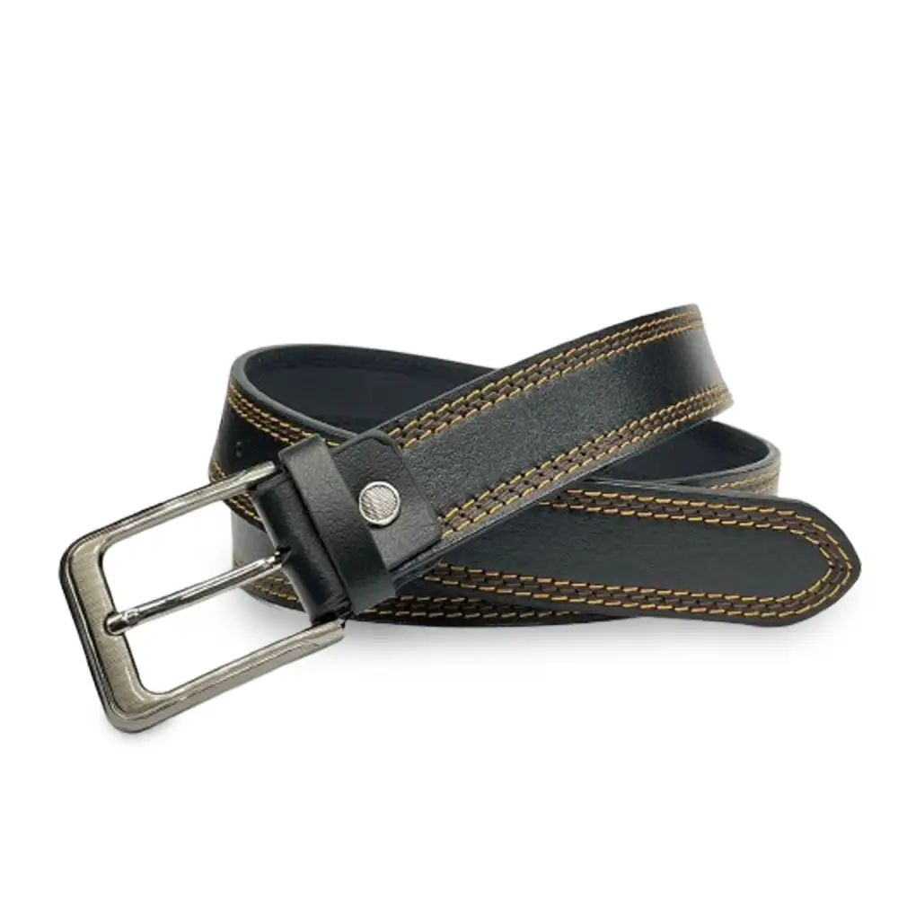 Double Stitch Leather Waist Belt