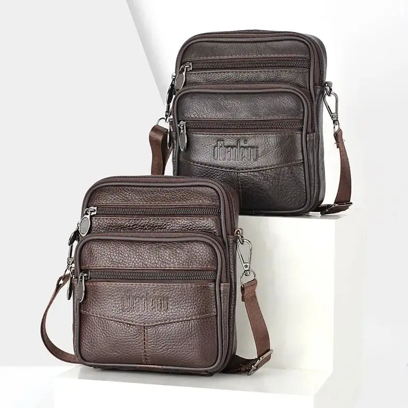 Classic Brown Leather Everyday Messenger Bag