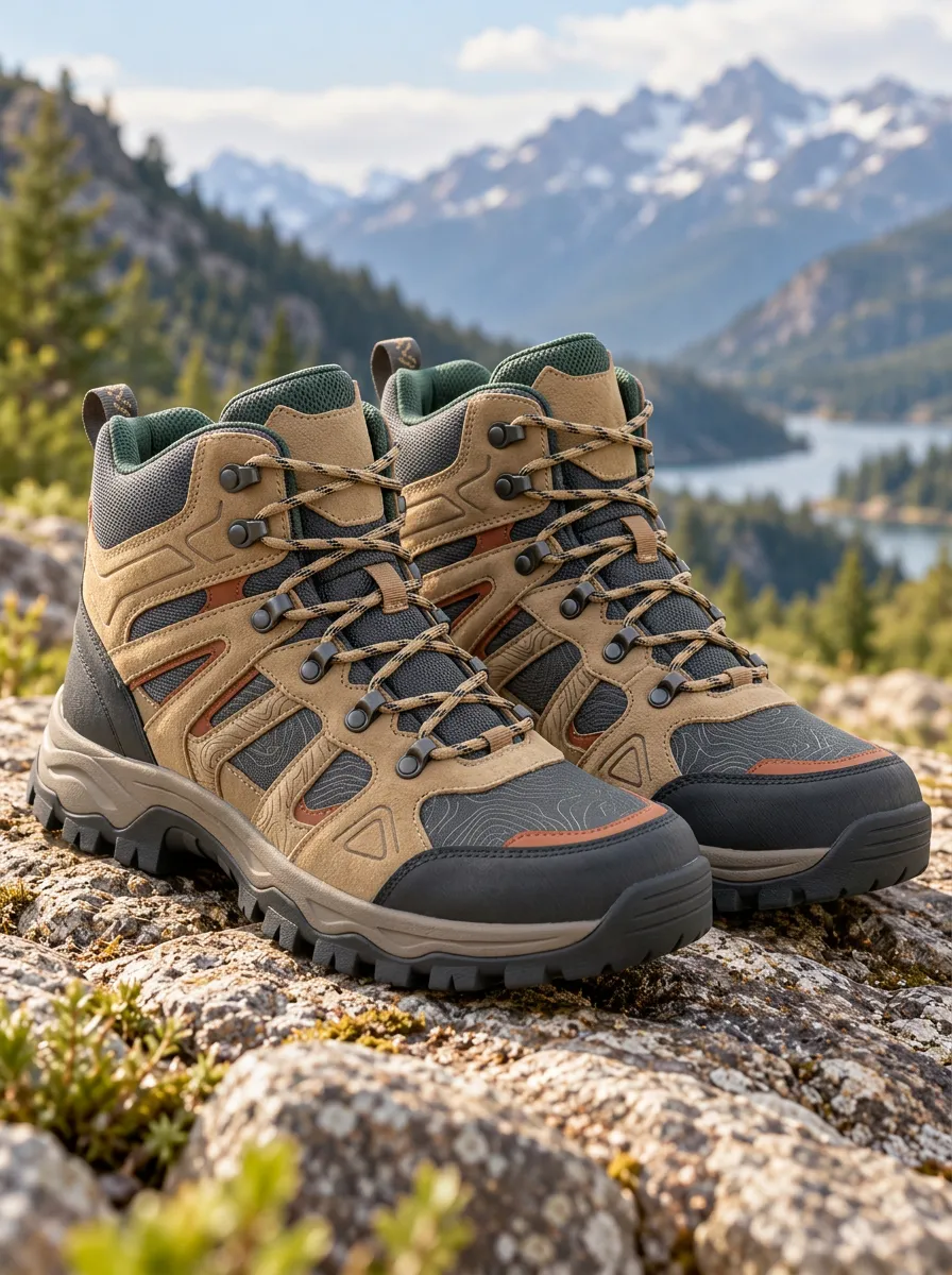 Unisex Outdoor Hiking Lover Topographic Map Printed Hiking Boots