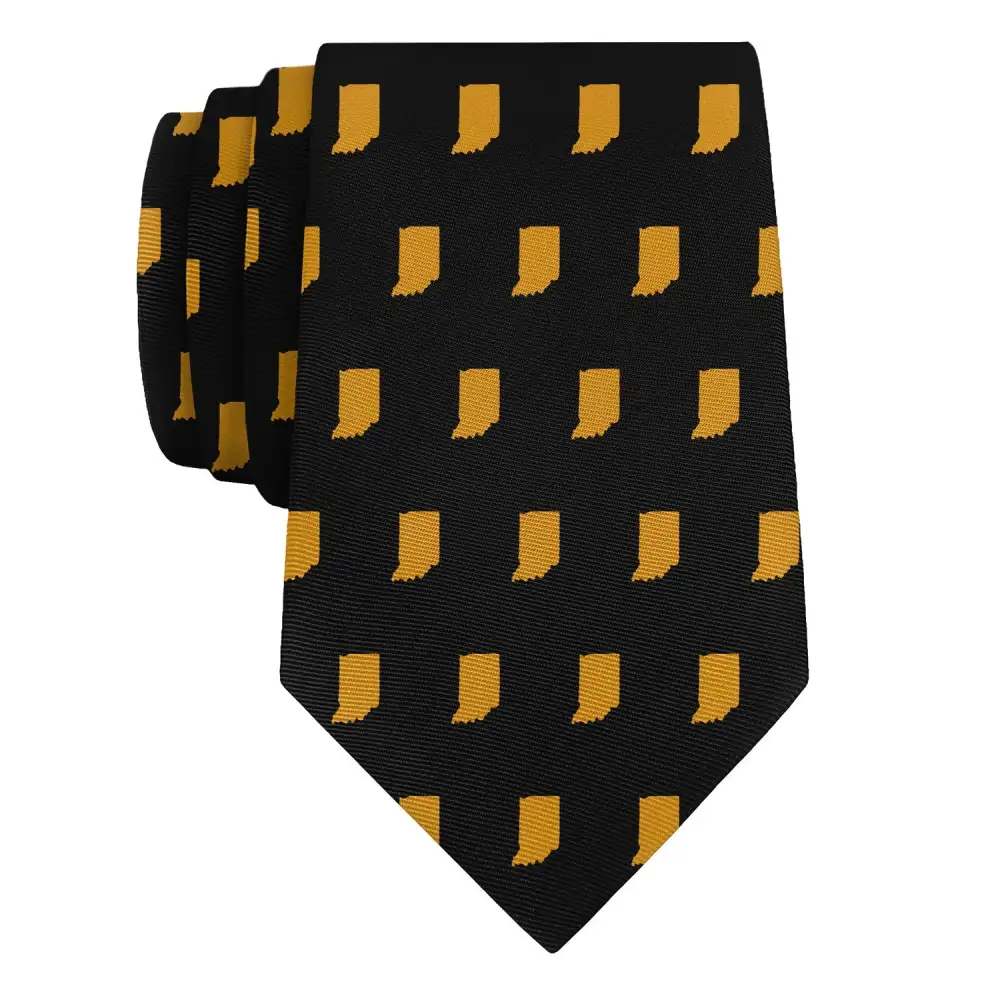 Polished Outline Emblem Motif Necktie