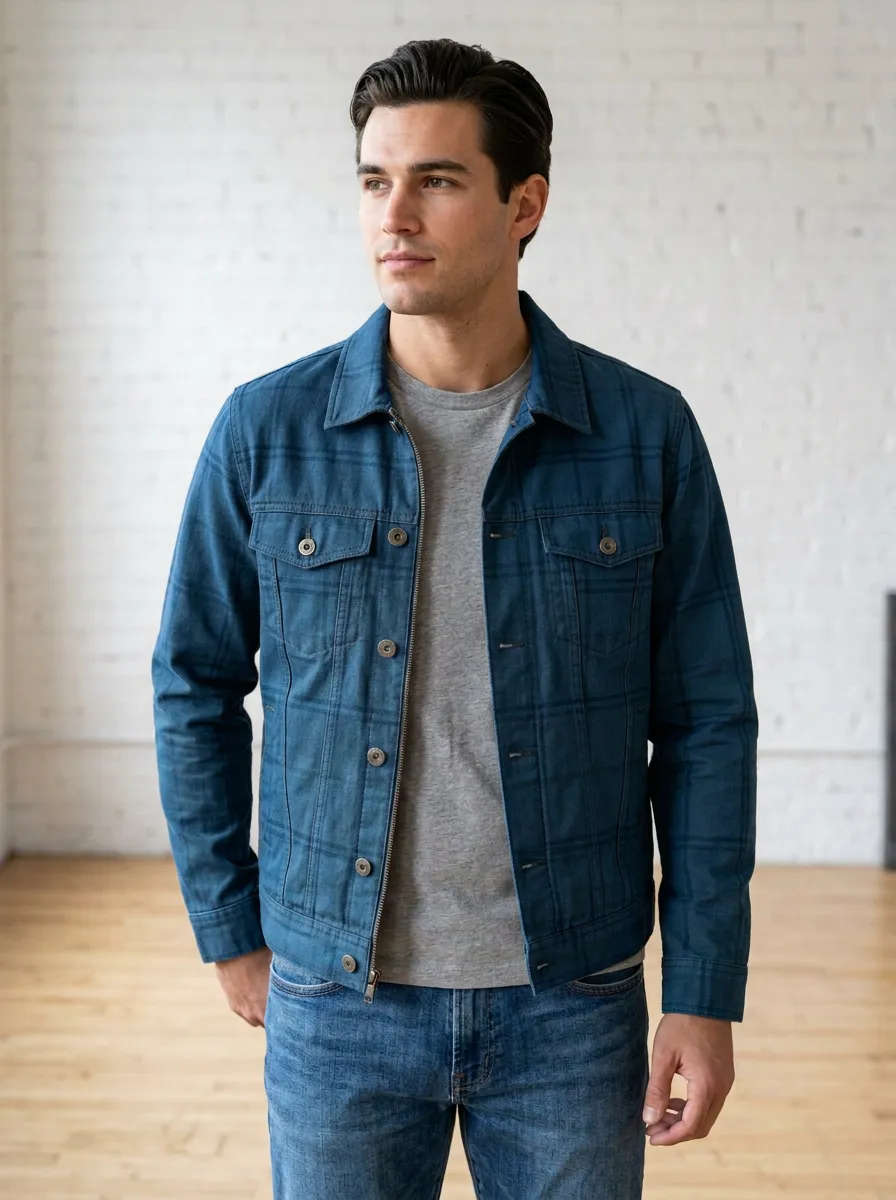 Plaid Denim Jacket