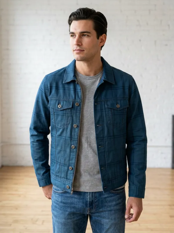 Plaid Denim Jacket