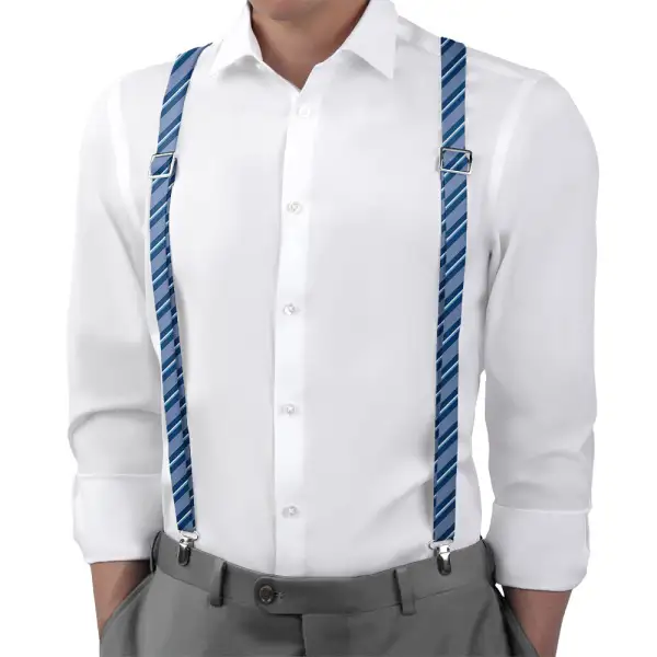 Neat Crisp Stripe Pattern Suspenders