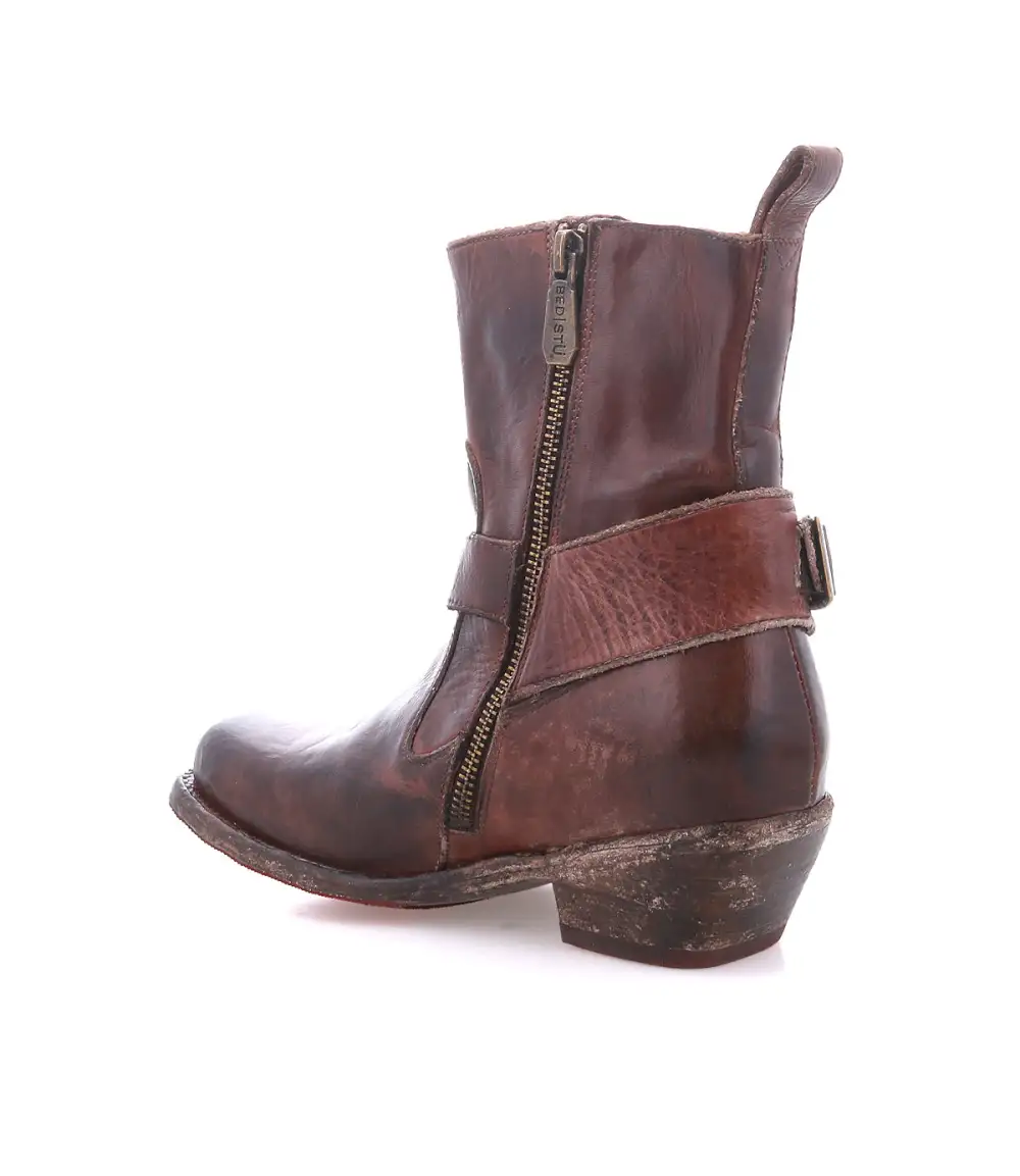 Square-Toe Side-Zip Harness Boots