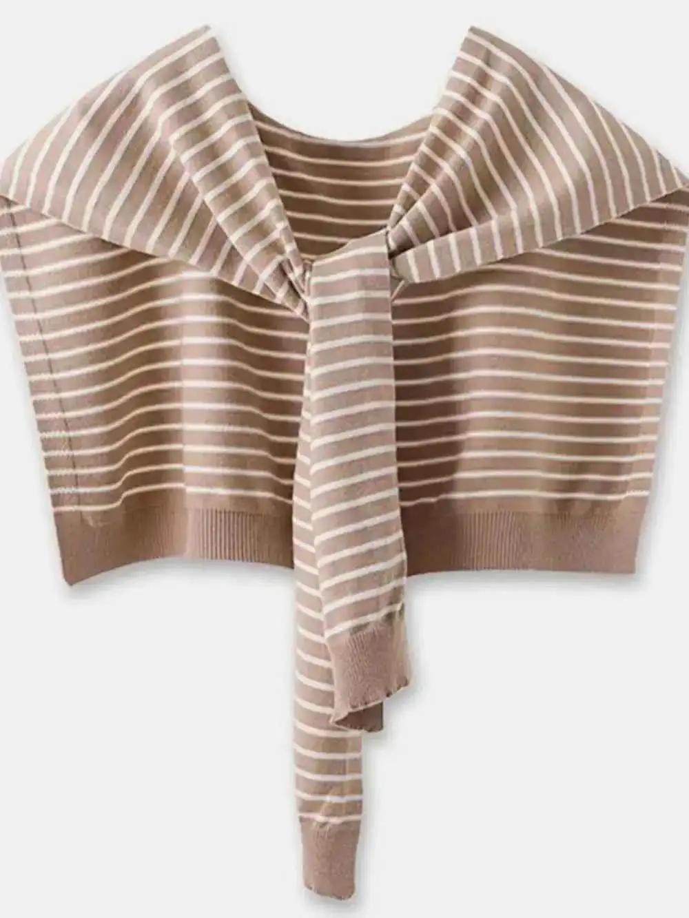 Striped Contrast Knit Scarf