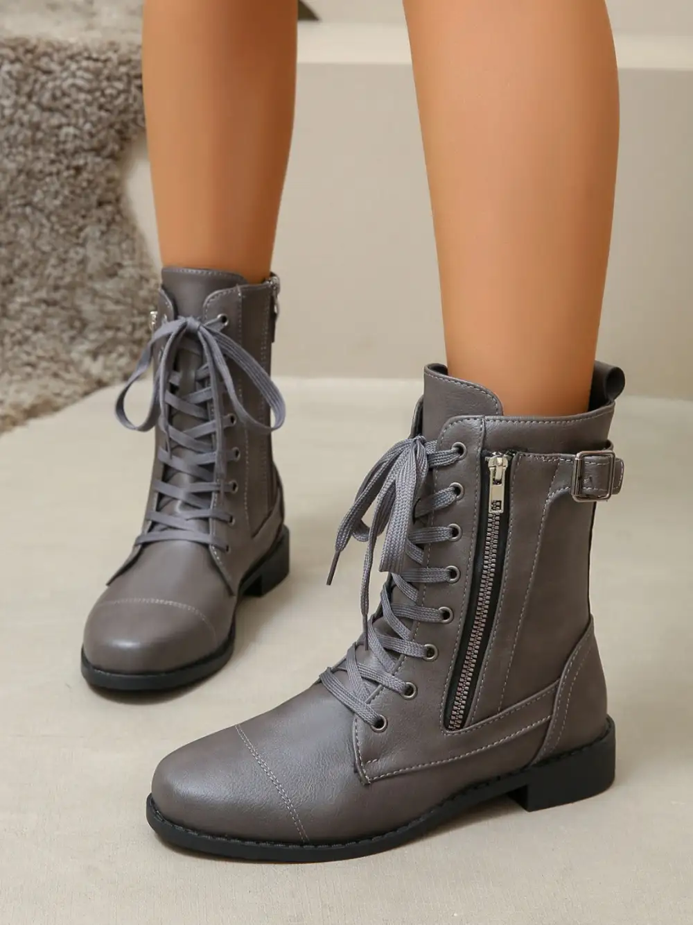 Lace Pu Boots
