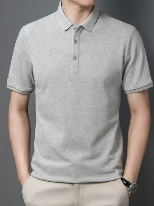 Structured Short Sleeve Collared Polo Shirt