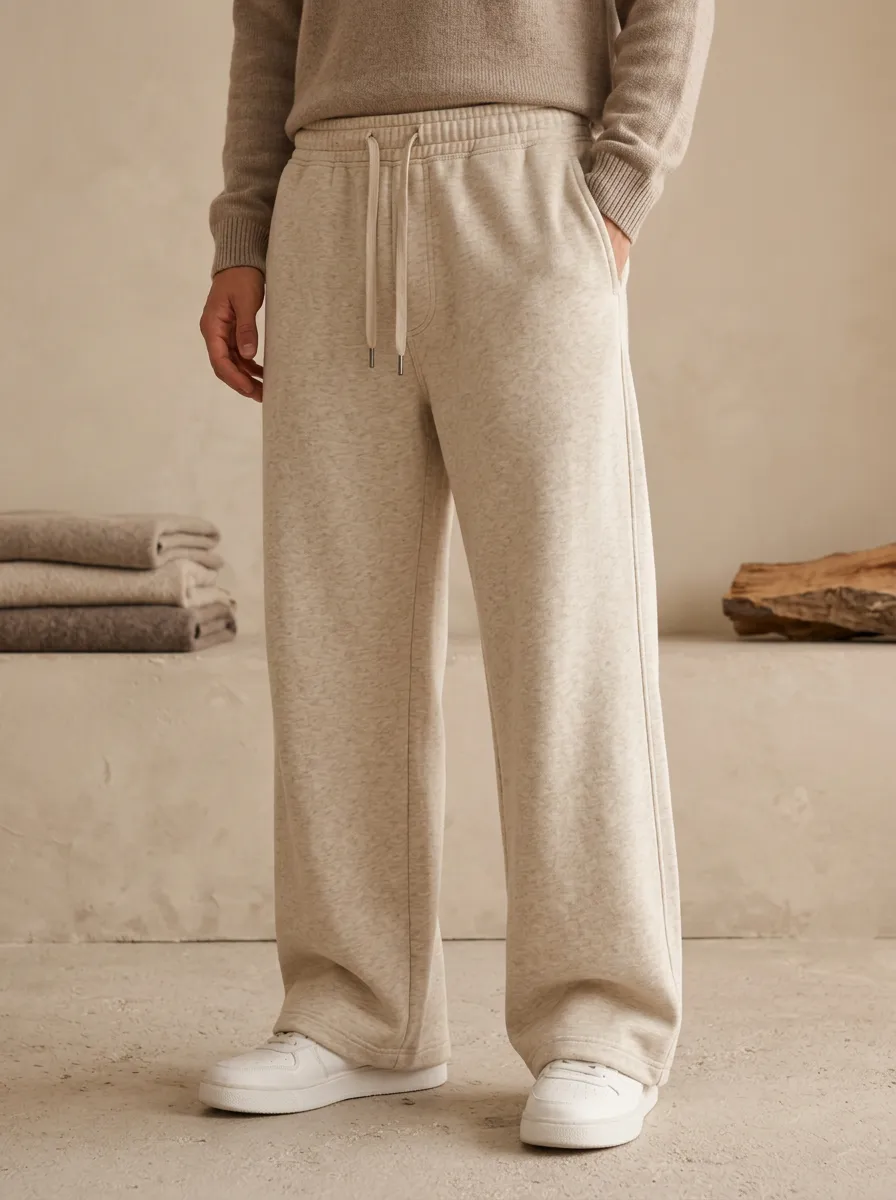 Unisex Drawstring Streetwear Wide-Leg Track Pants