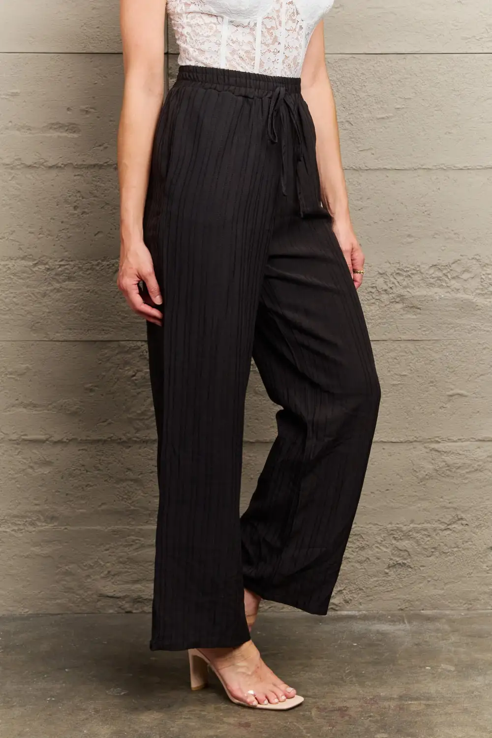 Tie Waist Casual Everyday Lightweight Pants